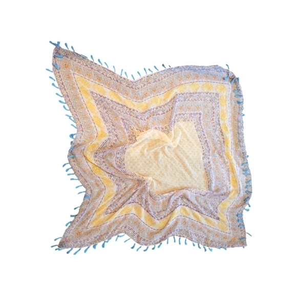 Large Women's Colorful Boho Scarf Size 37"x37" - Picture 1 of 5